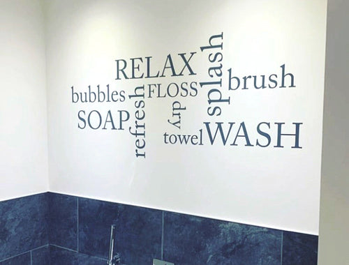 Bathroom Word Art Wall Sticker – Beautiful Home Décor Vinyl