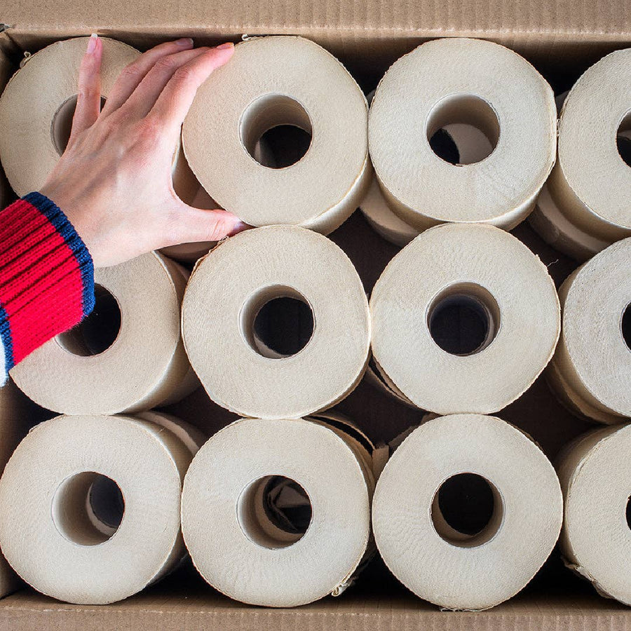 Bazoo Bamboo Toilet Roll Single Roll – 370 Sheets Unbleached Eco Toilet Paper