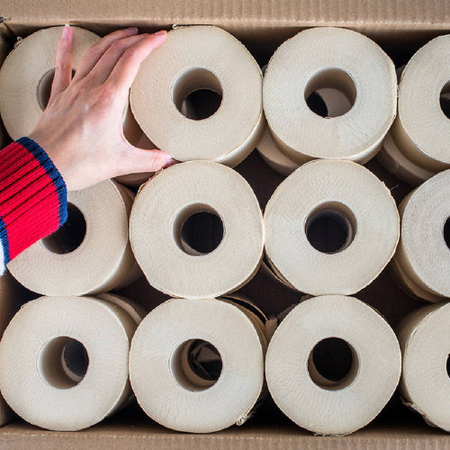 Bazoo Bamboo Toilet Roll Single Roll – 370 Sheets Unbleached Eco Toilet Paper