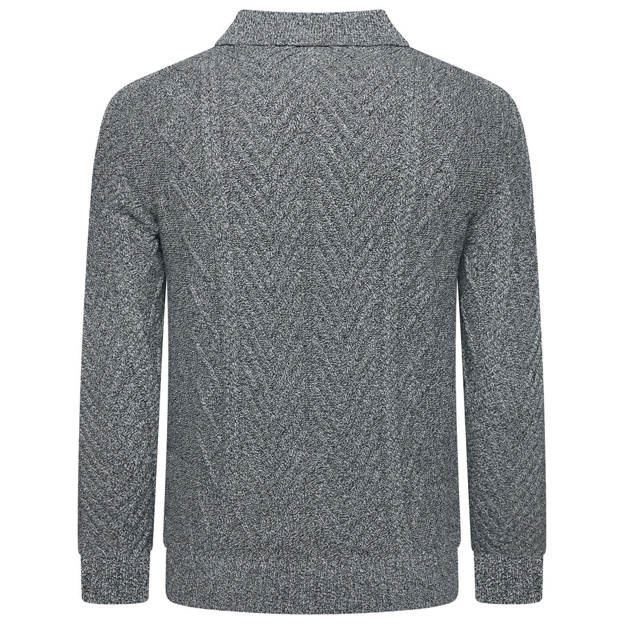 Crew Clothing Company Cable Knit Button Neck Jumper
