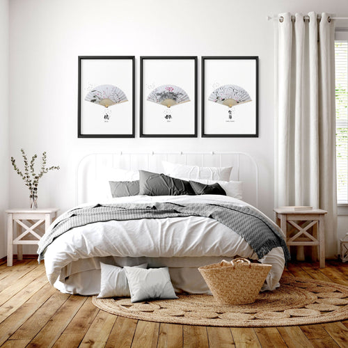 Accent Wall Ideas for Bedroom – Set of 3 Framed Prints