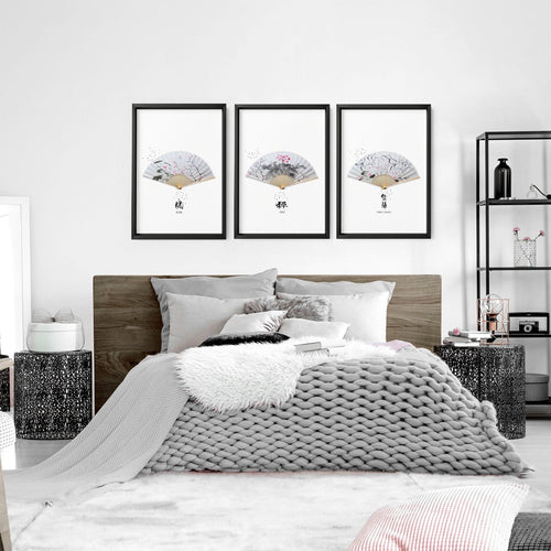 Accent Wall Ideas for Bedroom – Set of 3 Framed Prints