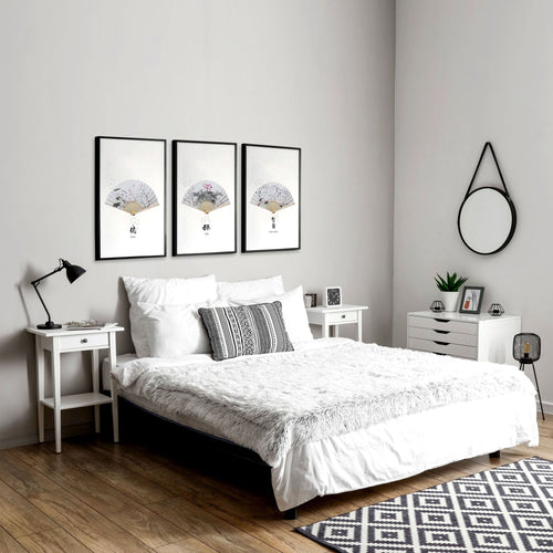 Accent Wall Ideas for Bedroom – Set of 3 Framed Prints