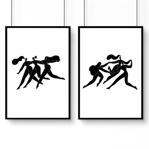 Bedroom Wall Inspiration decor | Set of 2 Minimal Women Wall art Prints