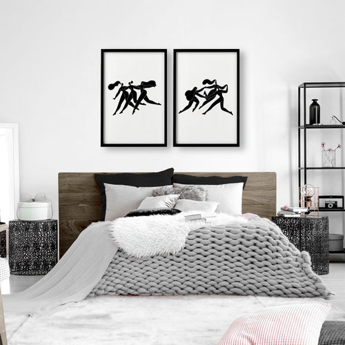Bedroom Wall Inspiration decor | Set of 2 Minimal Women Wall art Prints