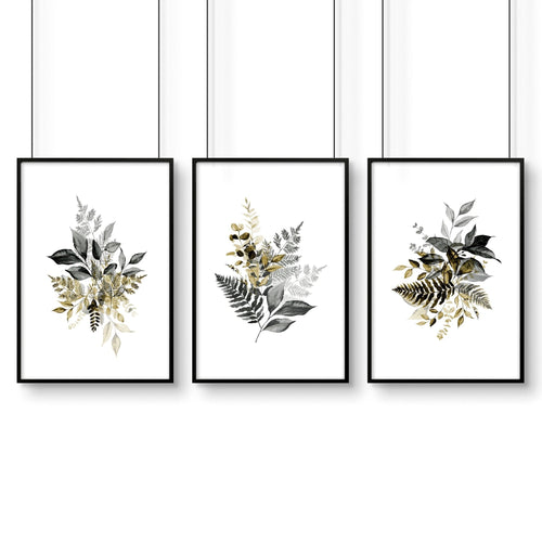 Artwork for Bedroom Walls | Grey Set of 3 Prints