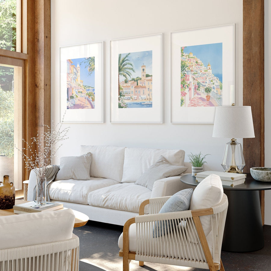 Best Wall Art For Living Room | Set of 3 Beach Decor Wall art Prints