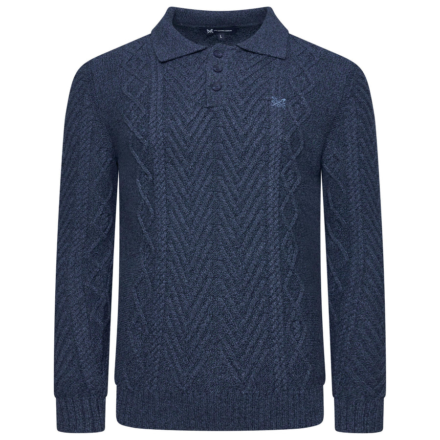 Crew Clothing Company Cable Knit Button Neck Jumper