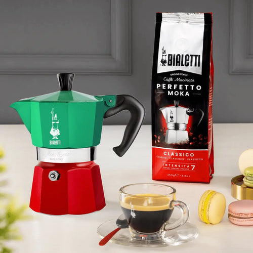 Bialetti Moka Express Tricolore Italia Stovetop Coffee Maker