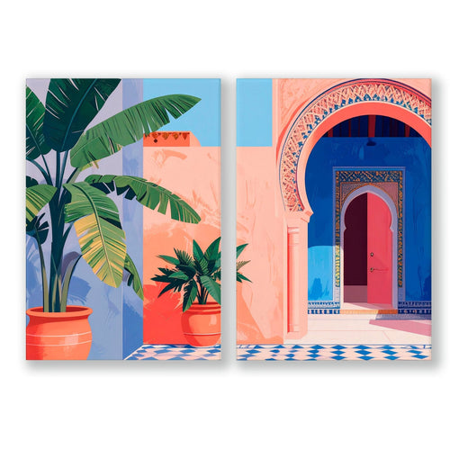 Big Framed Wall Art | Set of 2 Moroccan Inspired Wall art Prints