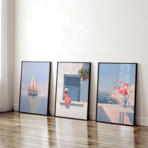 Big Poster For Home Office | Set of 3 Italian Lifestyle Wall art Prints