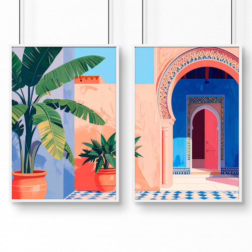 Big Prints For Walls | Set of 2 Moroccan Inspired Wall art Prints