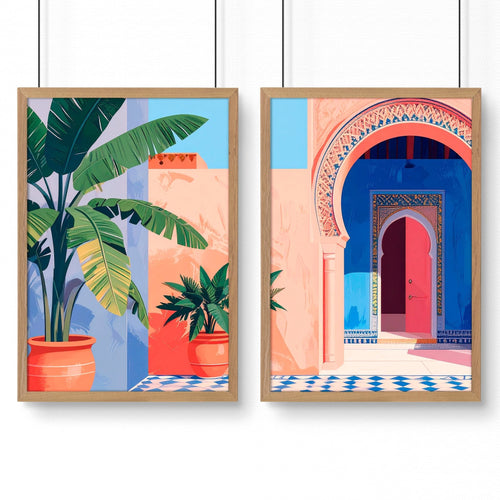 Big Prints For Walls | Set of 2 Moroccan Inspired Wall art Prints