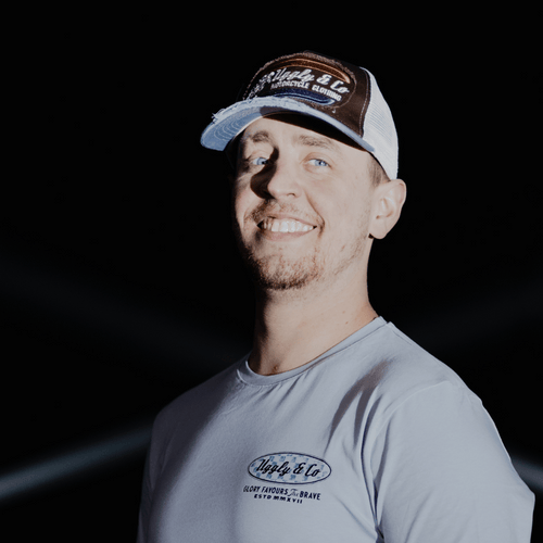 Dusty Blue Flat Track Trucker Hat