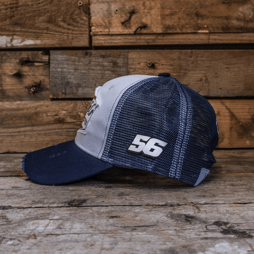 Navy Blue & White Diamond Trucker Hat