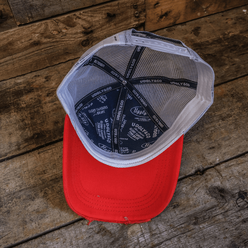 Blue & Red Diamond Trucker Hat