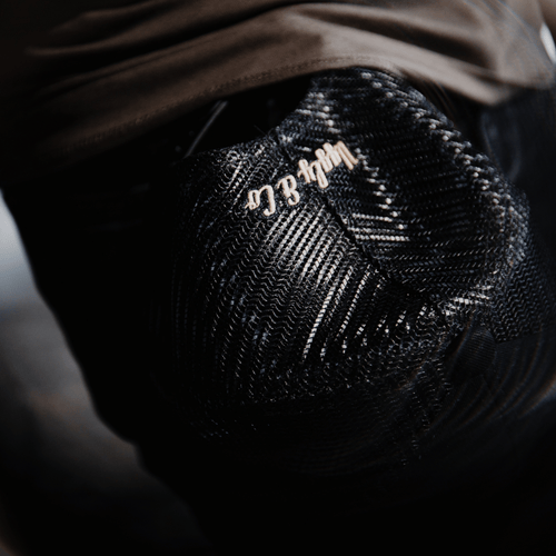 Black Flat Track Trucker Hat
