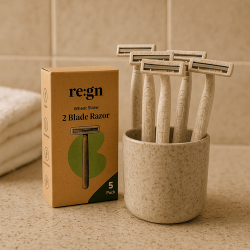 Biodegradable Disposable Razors - Eco Friendly Wheat Straw Blades - 50 Pack