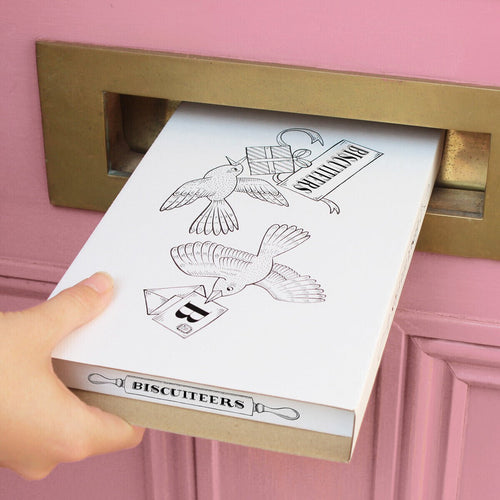 Biscuiteers x Olivia Rubin Rainbow Croissant Letterbox Biscuit