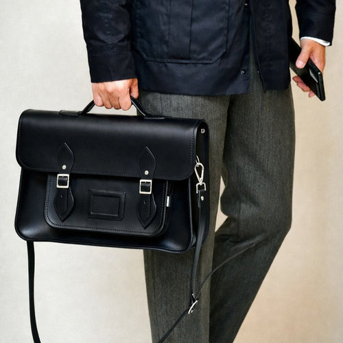 Handmade Leather Satchel - Black