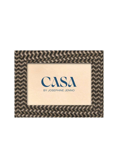Black and Brown Marquetry Pattern Photo Frame 6x4"