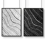 Black & White Wall Decor for Bedroom | Line Art Set of 2