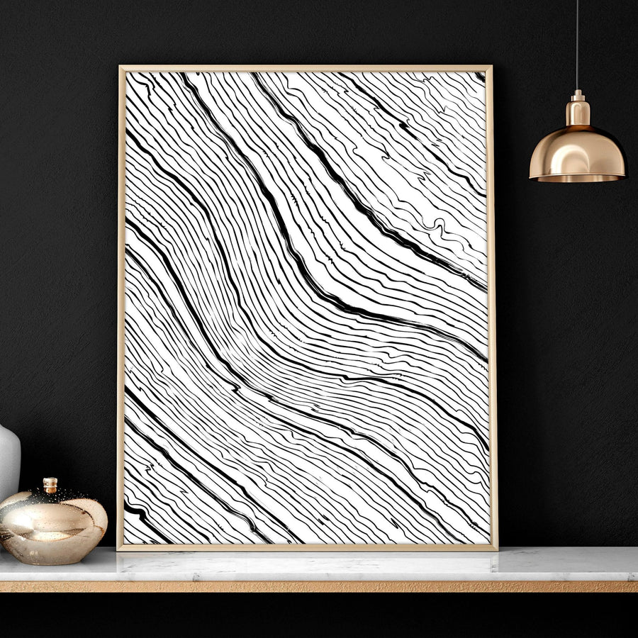 Black & White Wall Decor for Bedroom | Line Art Set of 2