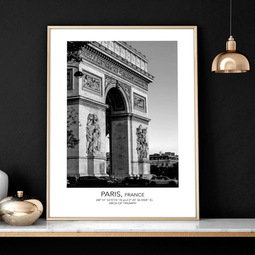 Black and white print set of 3 Paris wall art