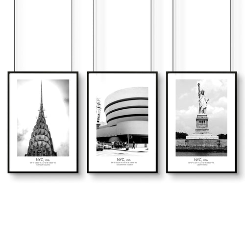 Black and White Photos for Wall | Manhattan Set of 3
