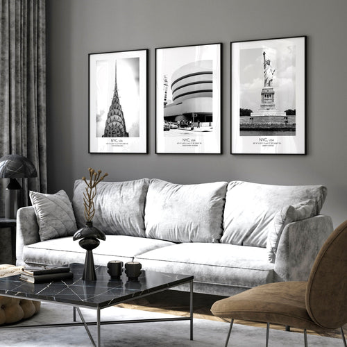 Black and White Photos for Wall | Manhattan Set of 3