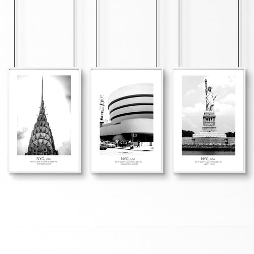 Black and White Photos for Wall | Manhattan Set of 3