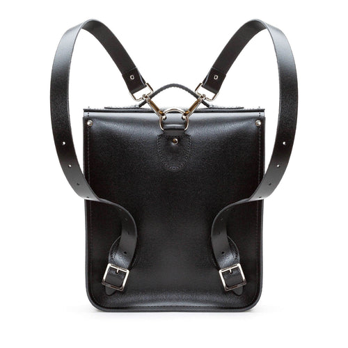 Handmade Leather City Backpack - Black