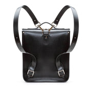 Handmade Leather City Backpack - Gothic Striped Yellow & Black