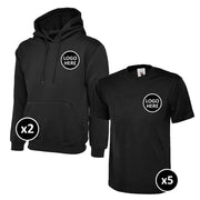 Uneek Hoodie & T-Shirts Bundle Inc Logo - 7 Items