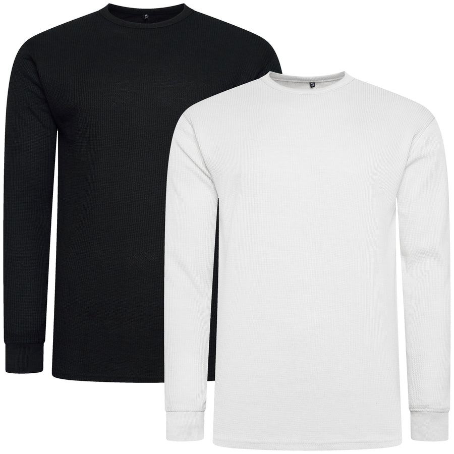 One Brand Crew Neck Waffle Knit T-Shirt