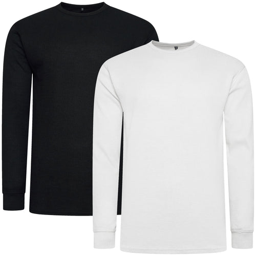 One Brand Crew Neck Waffle Knit T-Shirt
