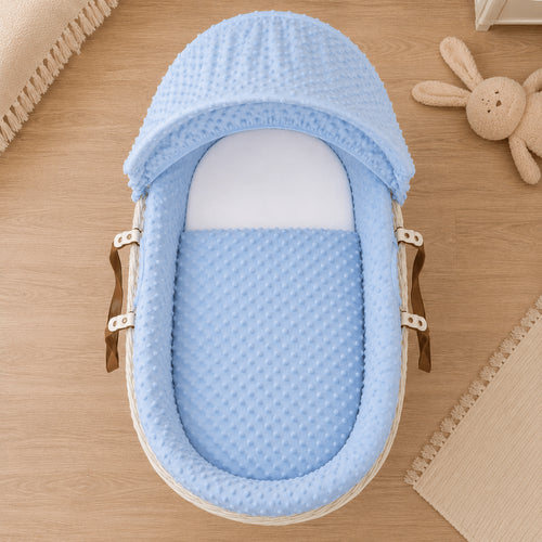 Blue Dimple Moses Basket Bedding Set (Basket Not Included!)