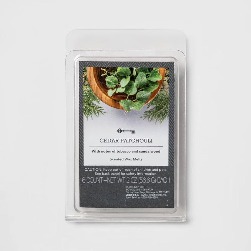 cedar  patchouli   Wax Melts - 6 Count - Net WT 2 oz