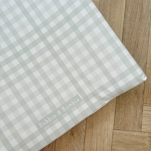 Anti-Roll Wedge Changing Mat - Sage Green Gingham