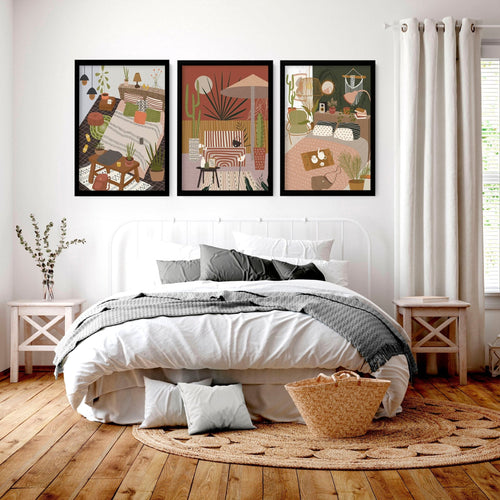 Wall art for the bedroom | set of 3 Bohemian wall art prints