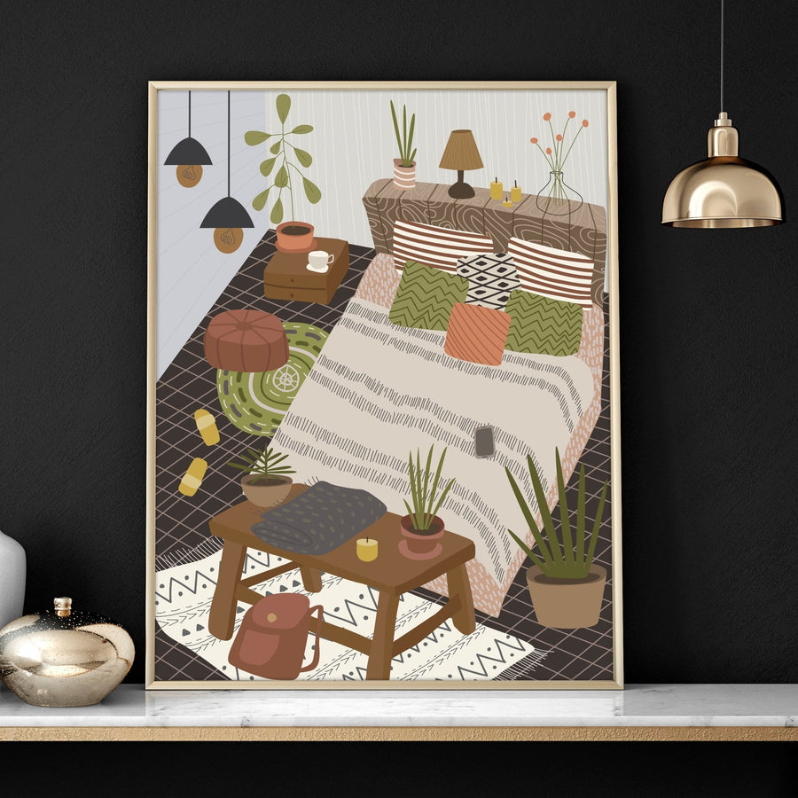 Wall art for the bedroom | set of 3 Bohemian wall art prints