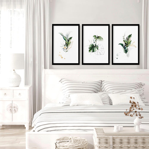 Wall Art for Bedroom | Tropical Botanical Set of 3