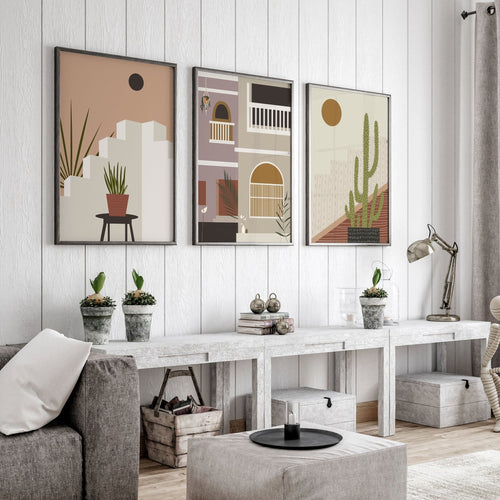 Wall art for living rooms | set of 3 Bohemian art prints