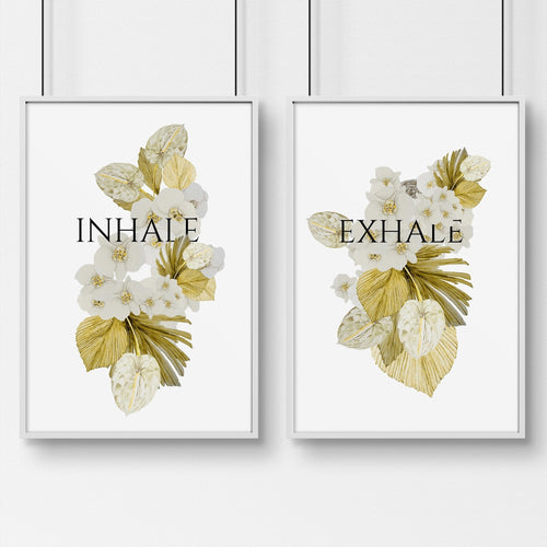 Boho bathroom wall decor | Set of 2 wall art prints