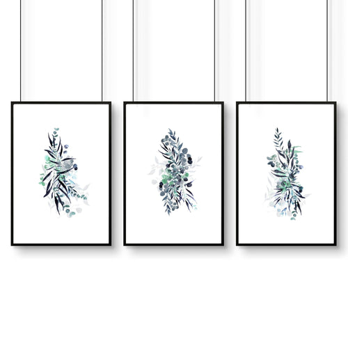 Botanical wall art framed | set of 3 prints