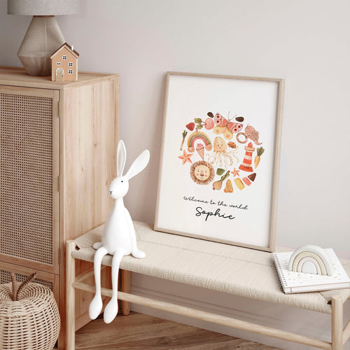 Boho Nursery Decor Set of 2 Wall Art Prints