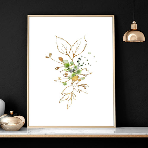 Set of 3 Botanical Prints Framed | Home Office Wall Art