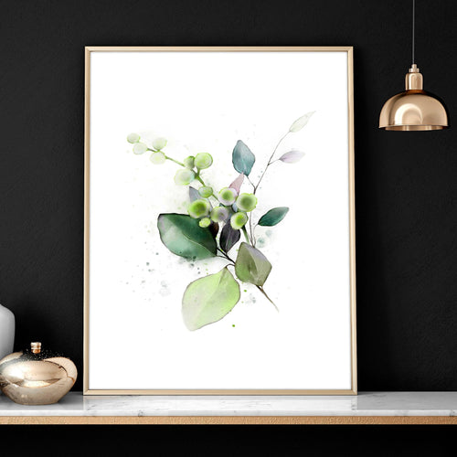 Set of 3 Botanical Prints Framed | Home Office Wall Art