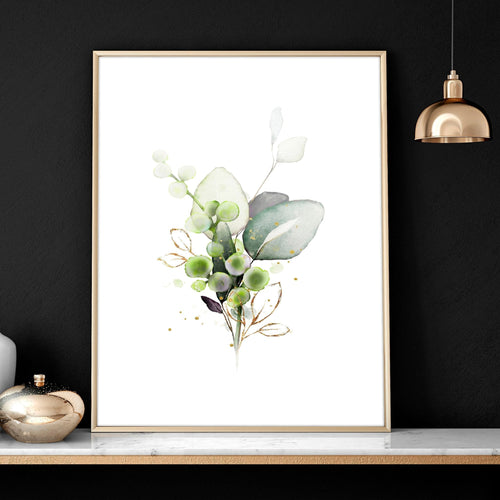 Set of 3 Botanical Prints Framed | Home Office Wall Art