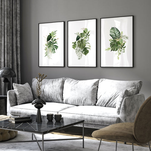 Framed Botanical Prints Set of 3 | Tropical Wall Art